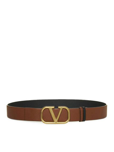 VLOGO SIGNATURE REVERSIBLE BELT IN MOOSE PRINT CALFSKIN 40 MM