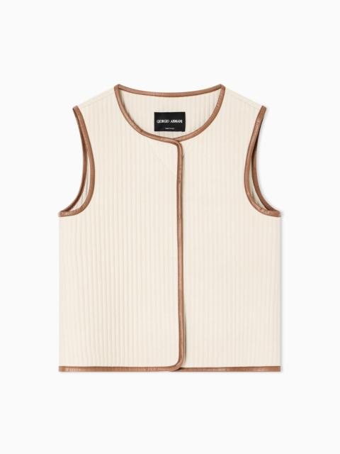 GIORGIO ARMANI ASV SINGLE-BREASTED WAISTCOAT IN TRIPLE SILK GEORGETTE