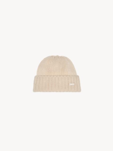 SAINT LAURENT KNITTED CUFFED BEANIE IN CASHMERE