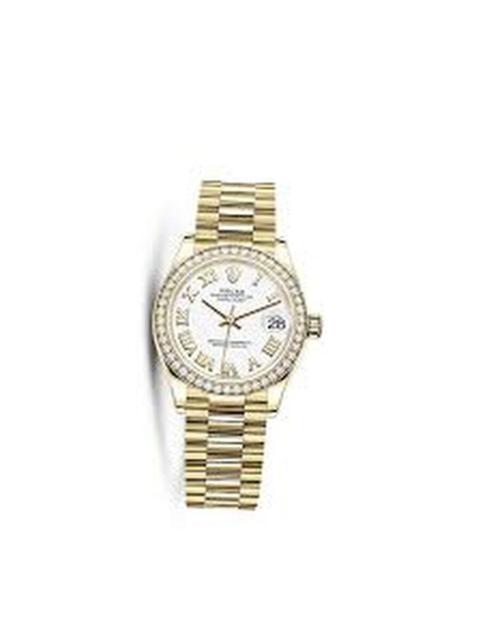 ROLEX Rolex Datejust 31 Automatic White Dial Ladies 18kt Yellow Gold President Watch 278288WRP