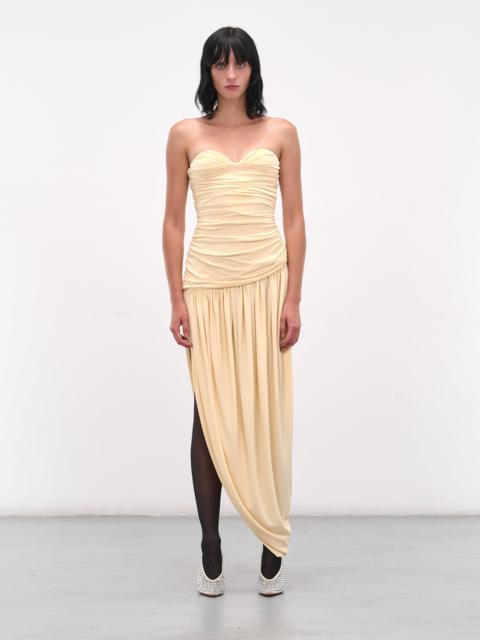 MAGDA BUTRYM Cream Open-Leg Draped Midi Dress