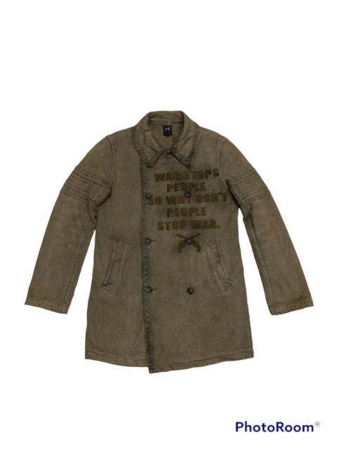 Other Designers DISTRESSED ARMY STYLE DESTROYESD ROARGUNS JACKET