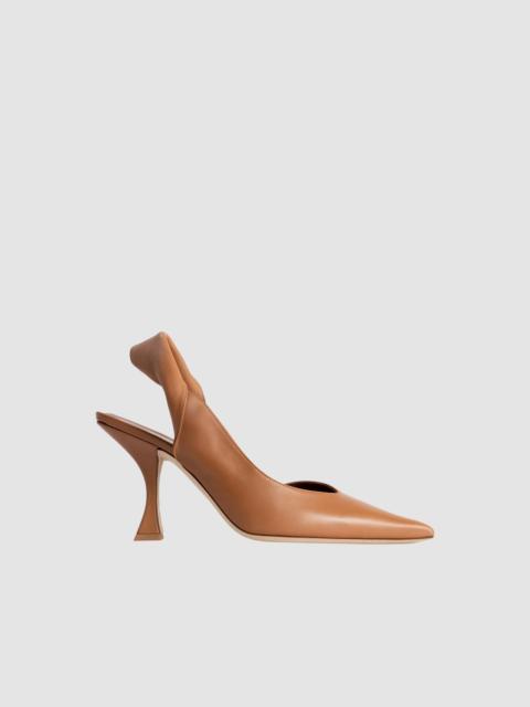 BY FAR Yasha Summer Tan Nappa Leather Slingback Pump