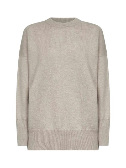 Brunello Cucinelli Beige cashmere sweater with monili