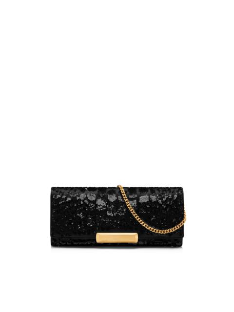 TOM FORD CROC-EFFECT SEQUIN EMBROIDERY BAR CLUTCH