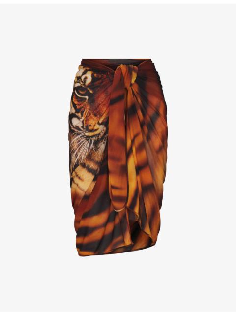 SKIMS SKIMS x Cavalli Pareo Graphic-Print Stretch-Woven Skirt