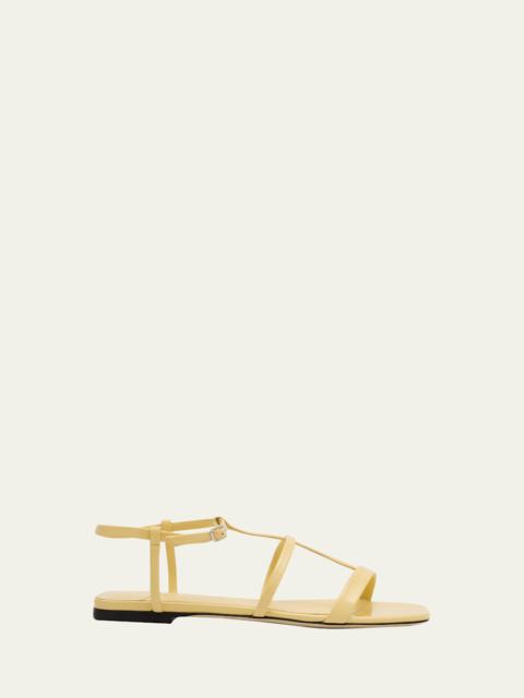 JIMMY CHOO Gwyn Leather Flat Sandals