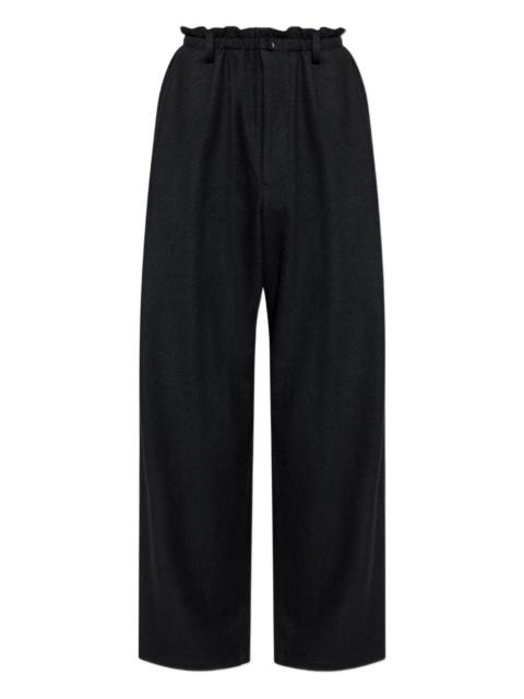 Yohji Yamamoto elasticated-waist wool trousers