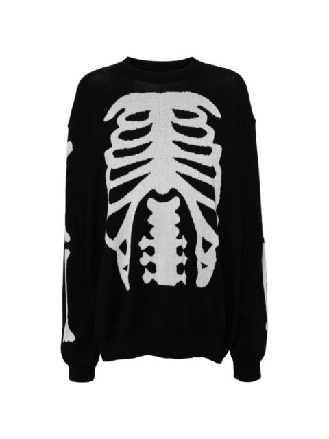 skeleton-print sweater