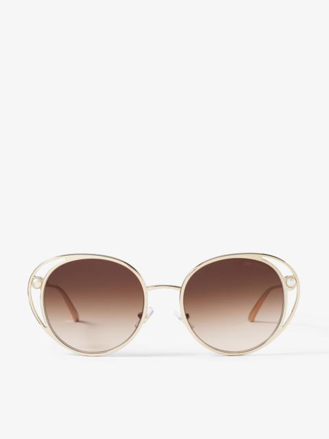 JIMMY CHOO Angela
Pale Gold Oval Sunglasses