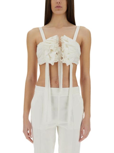 Moschino Moschino Women Cotton And Silk Voile Crop Top