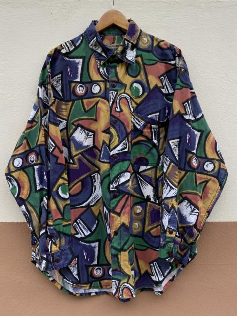 Other Designers Vintage - Vintage Multicolor Abstract Buttondown Shirt Large Pop Art