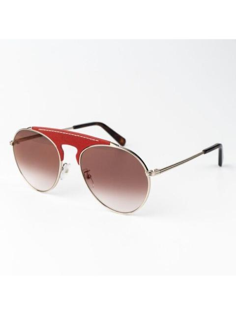 Loewe Loewe Women Sunglasses LW40005U 33G Red Leather Brown Gradient Pilot BRAND NEW