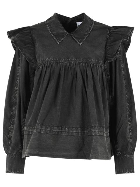 GANNI Ganni Black Organic Cotton Blouse