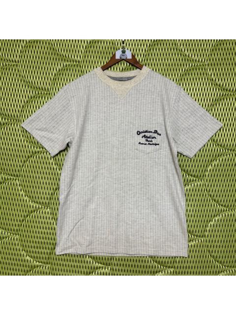 Dior Dior Vintage Vertical Stripe Wool-Cotton Atelier Short Sleeve T-Shirt