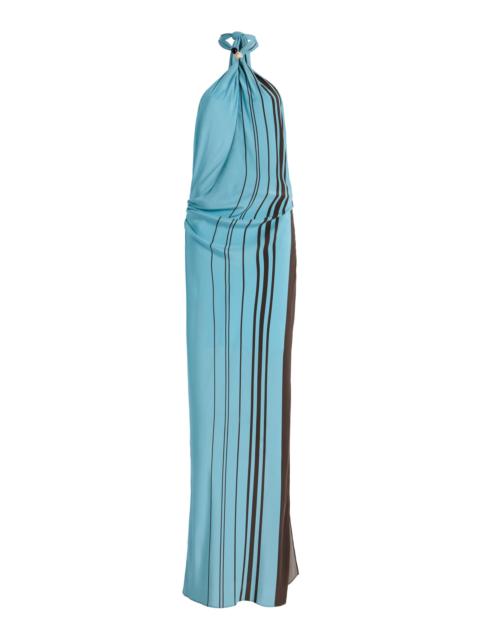 SIR. Rioja Striped Crepe Maxi Dress blue