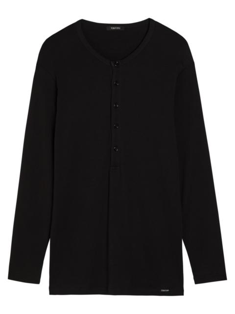 TOM FORD Tom Ford Henley Stretch-cotton top