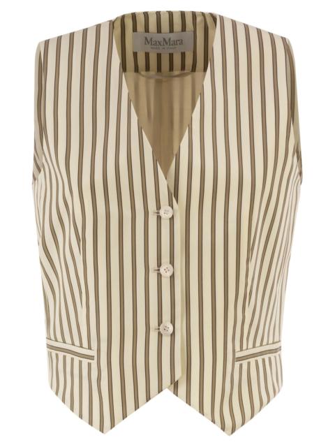 Max Mara Max Mara Women Mxmfauno - Striped Cotton And Silk Canvas Waistcoat