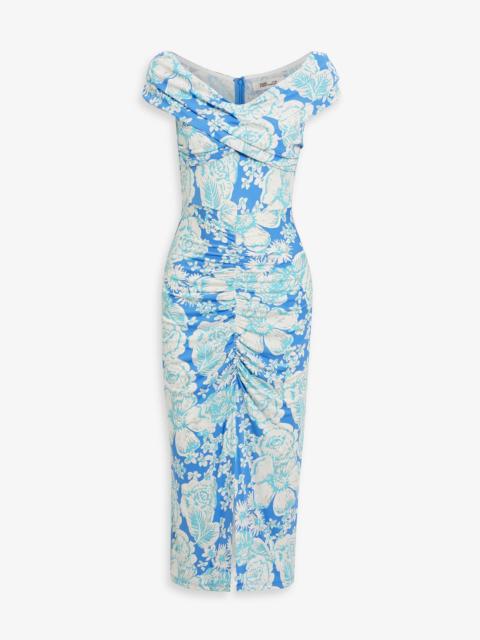 DIANE VON FURSTENBERG Stephen off-the-shoulder printed jersey midi dress