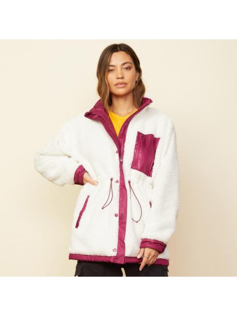 Other Designers MONROW Reversible Sherpa Lined Jacket In Dragon Fruit