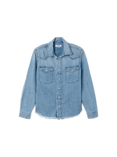 distressed denim shirt
