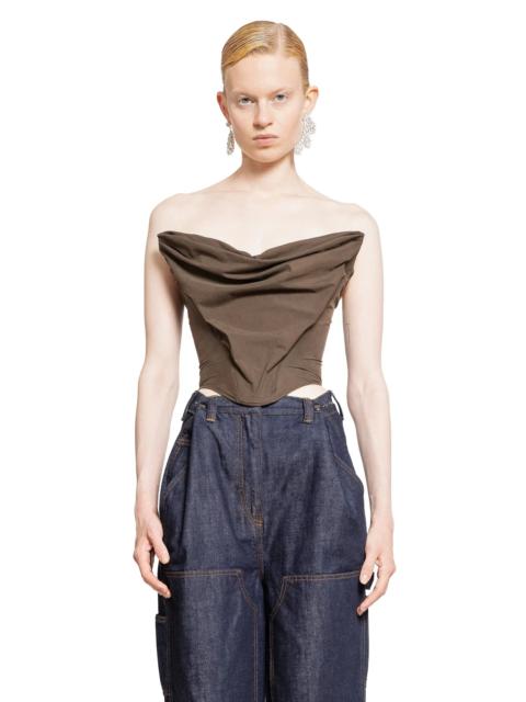 MAGDA BUTRYM Draped-Corset-Top-In-Cotton-Nylon
