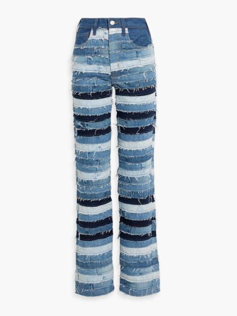FRAME Le Jane Atelier patchwork high-rise straight-leg jeans