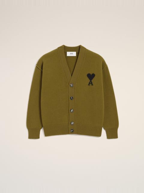 AMI Paris GREEN WOOL AMI DE COEUR CARDIGAN