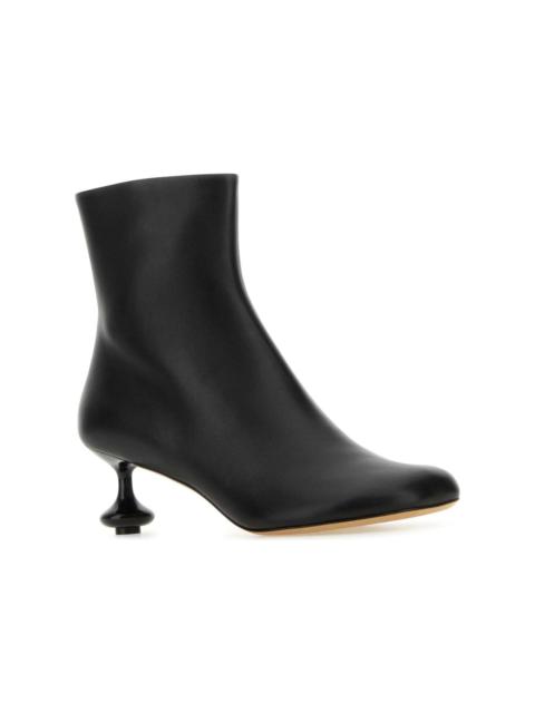 Black Nappa Leather Toy Ankle Boots