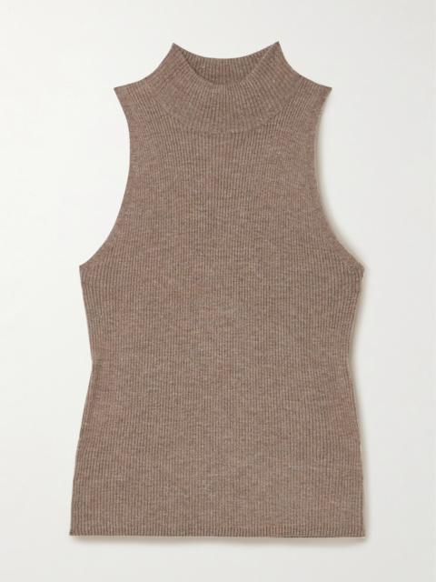Brunello Cucinelli Metallic Ribbed-knit Turtleneck Tank