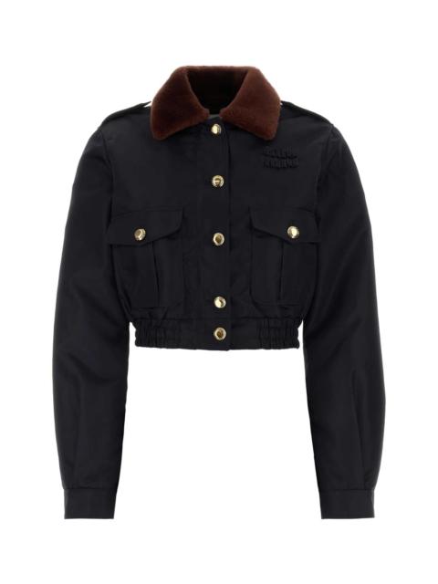 Miu Miu Miu Miu Women Navy Blue Nylon Jacket