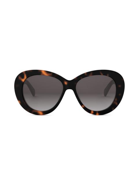 CELINE CELINE Triomphe 55mm Gradient Butterfly Sunglasses in Dark Havana /Gradient Brown at Nordstrom
