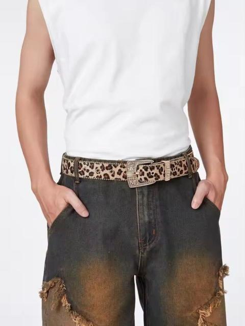 Other Designers Leather - 102 Cm 2000s Style leopard cheetah print belt