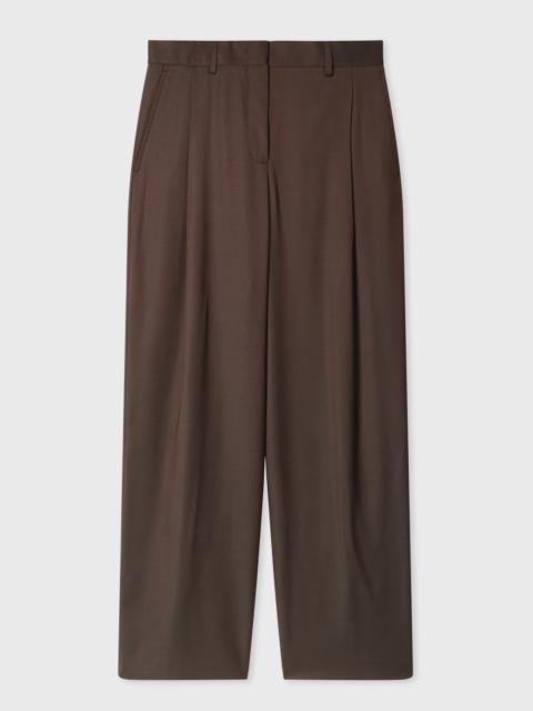 Paul Smith Women's Brown Tonic Wool Wide-Leg Trousers