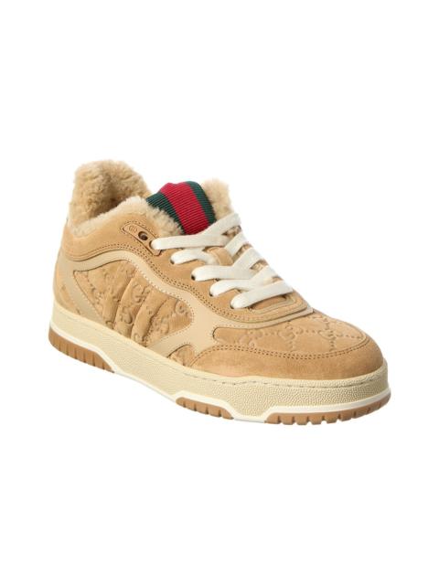 GUCCI Gucci Re-Web GG Suede & Wool Sneaker