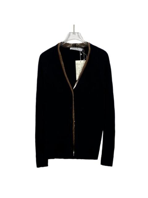 Dior Dior Black Cashmere & Silk Cardigan With Bronze Trim