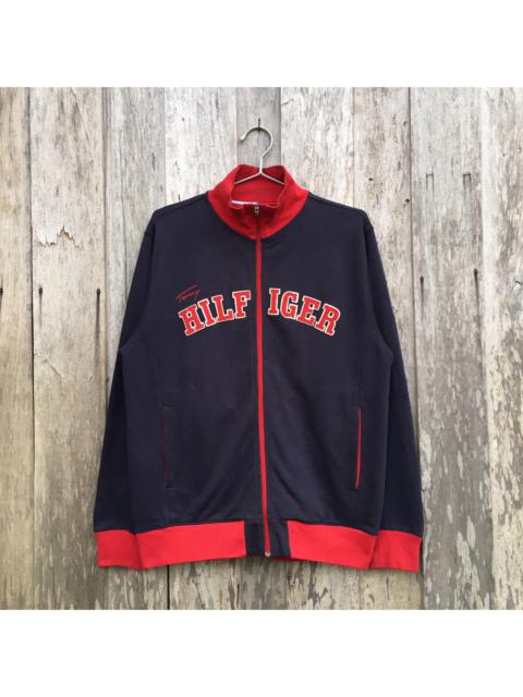 Other Designers Vintage - Vintage Tommy Hilfiger Zip Up Sweatshirt Spell Out Big Logo