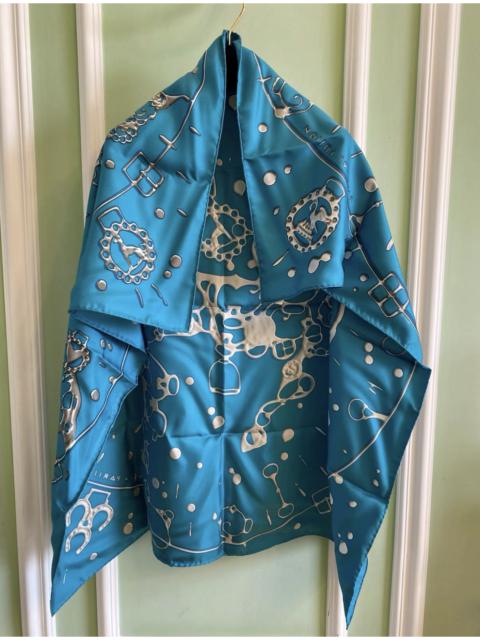Hermès Hermès Cheval Fusion Blue Silk Scarf