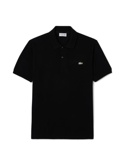 LACOSTE Lacoste Classic Fit Embroidery Detail Cotton Piqué Polo in Black at Nordstrom