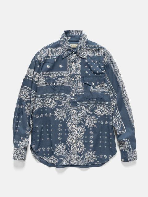 Kapital Viyella Flannel Bandanna HUSKY Western Shirt Navy