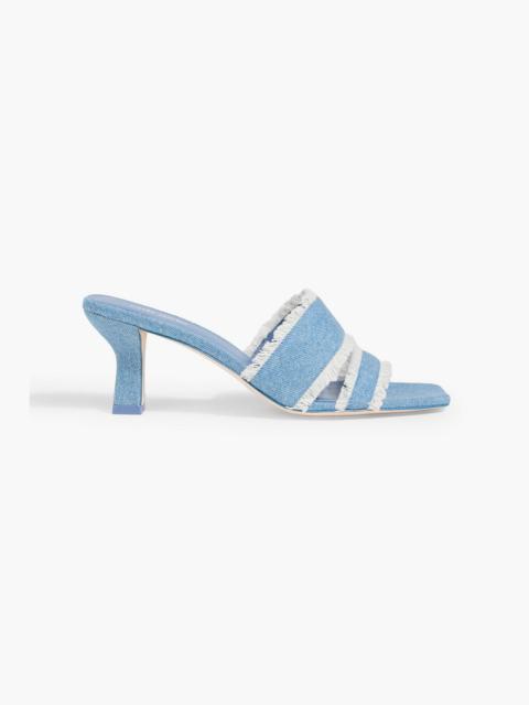 Cult Gaia Fae frayed denim mules