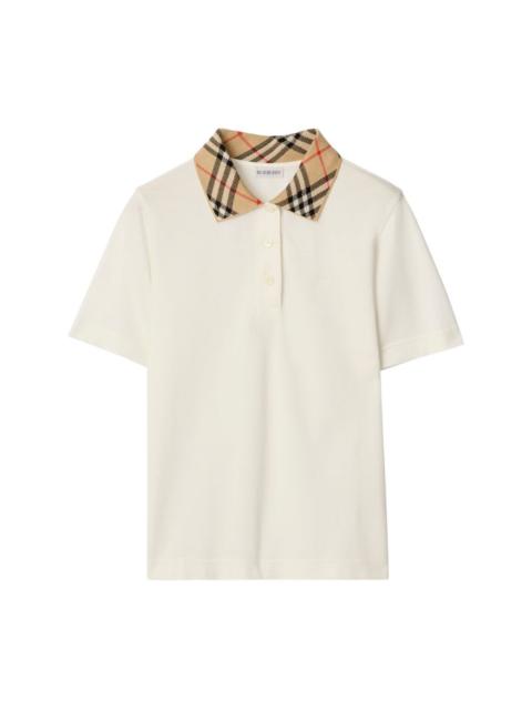 Burberry Check collar cotton polo shirt