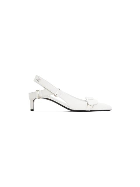 courrèges White Racer Slingback Heels