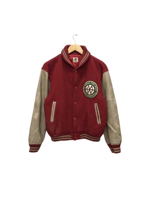 Other Designers Vintage - Marina Delrey Seaman wool leather sleeve varisty jacket