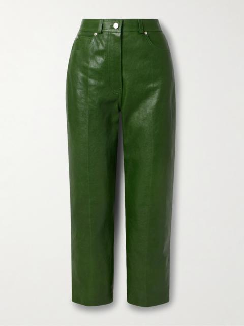 FERRAGAMO Cropped Leather Straight-leg Pants