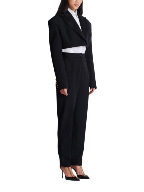 Balmain Balmain Cropped grain de poudre jacket in Black at Nordstrom