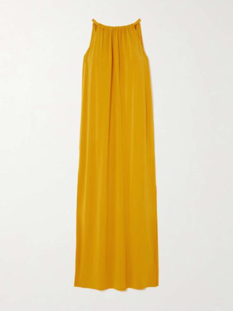 Diego gathered stretch-jersey maxi dress Yellow