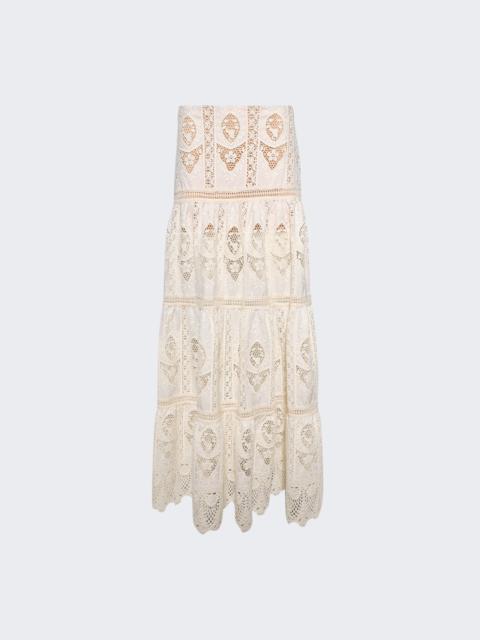 Johanna Ortiz Highlighted Fields Maxi Skirt Ecru