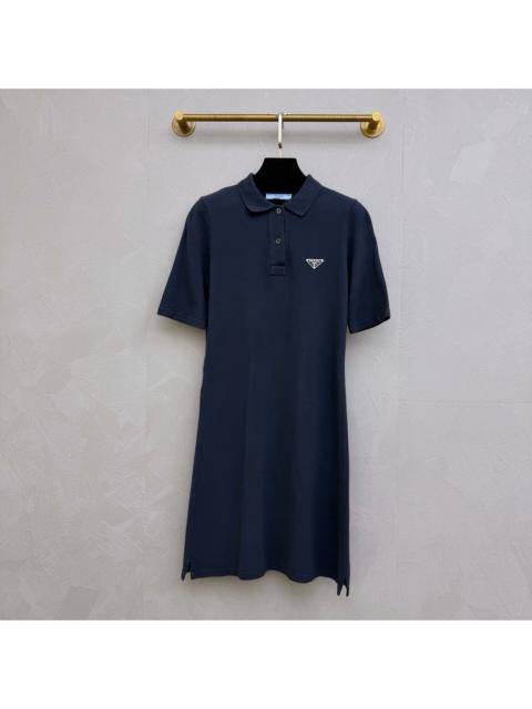 Prada Prada Classic Short-Sleeve Dress In Navy Blue