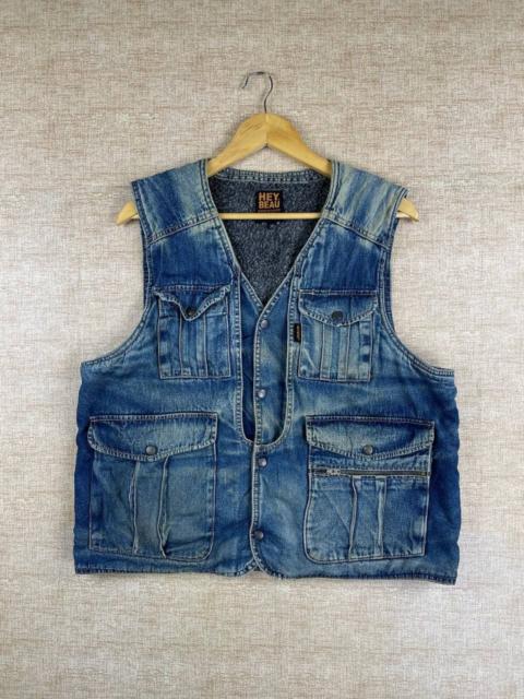 Other Designers Survival of the Fashionest × Vintage - Vtg Hey Beau Japanese Brand Multipocket Survival Denim Vest